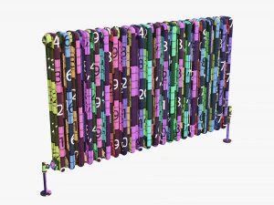 Horizontal column bare radiator 01 3D Model