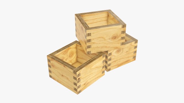 Japanese wooden box 3D Модель .c4d .max .obj .3ds .fbx .stl .blend 