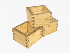Scatola in legno giapponese Modello 3D