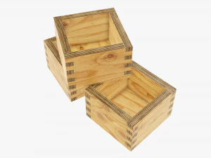 Japanese wooden box 3D Model