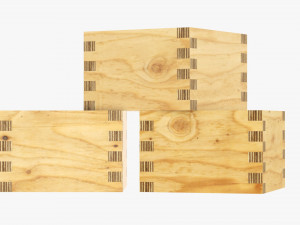 Japanese wooden box 3D Модель