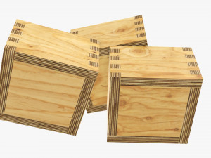 Japanese wooden box 3D Модель