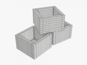 Japanese wooden box 3D Модель