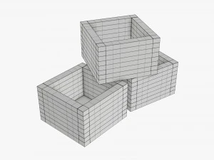 Japanese wooden box 3D Model