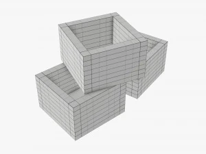 Japanese wooden box 3D Model