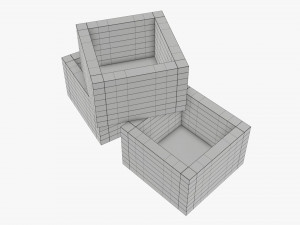 Japanese wooden box 3D Модель