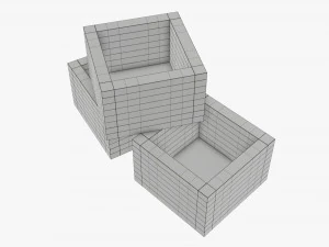 Japanese wooden box 3D Model