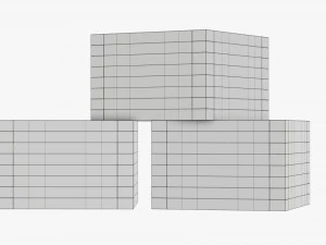 Japanese wooden box 3D Model