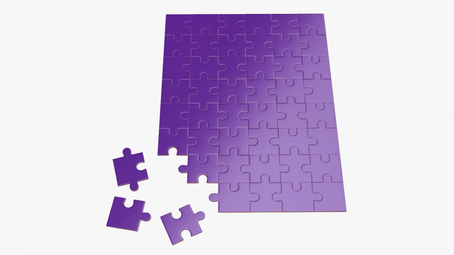 Jigsaw Puzzle 48 pieces 2 3D Model .c4d .max .obj .3ds .fbx .stl .blend