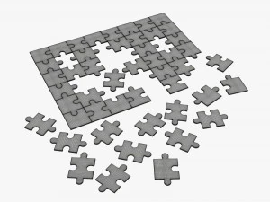 Jigsaw Puzzle 48 pieces 3 3D Model