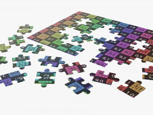 Jigsaw Puzzle 48 pieces 3 3D Model