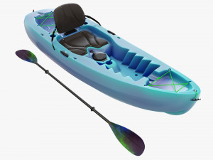 Kayak 02 with paddle Modelo 3D
