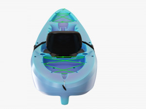 Kayak 02 with paddle Modelo 3D