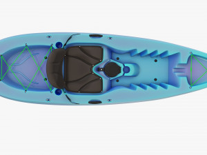 Kayak 02 with paddle Modelo 3D