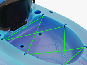 Kayak 02 with paddle Modelo 3D