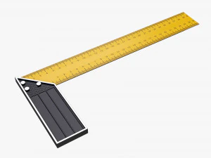 Righello da carpentiere a forma di L Modello 3D