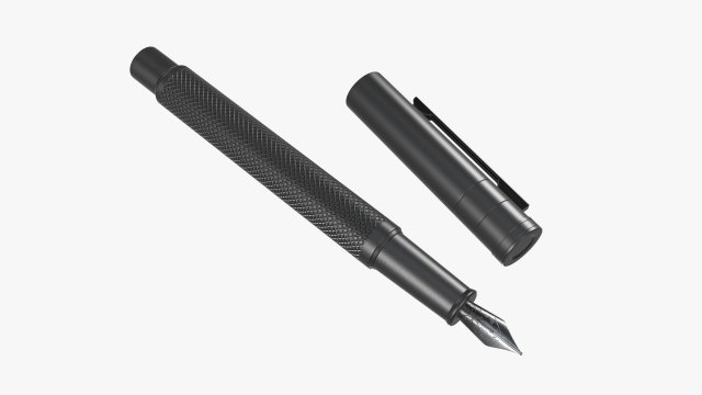 Matte black fountain pen Modelo 3D .c4d .max .obj .3ds .fbx .stl .blend 