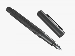 मैट काला फाउंटेन पेन 3D मॉडल