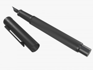 Matte black fountain pen Modelo 3D