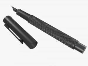Matte black fountain pen 3D Model