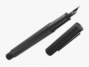 Matte black fountain pen Modelo 3D