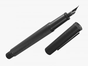 Matte black fountain pen 3D Model