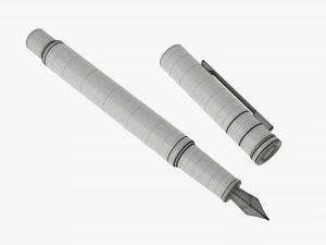 Matte black fountain pen 3D Model