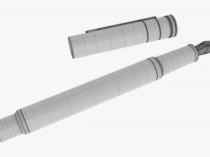 Matte black fountain pen 3D Model