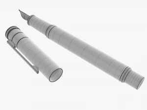 Matte black fountain pen 3D Model