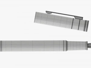 Matte black fountain pen 3D Model