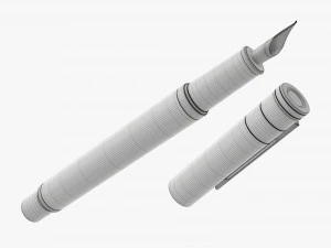 Matte black fountain pen 3D Model