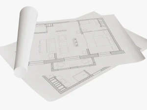 종이 시트 01 3D 모델