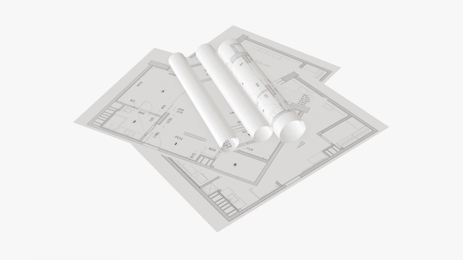 Papierb&ouml;gen und Schriftrollen 01 3D Modell .c4d .max .obj .3ds .fbx .stl .blend 