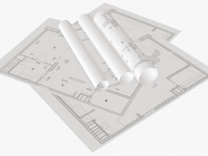 Paper sheets and scrolls 01 3D Model