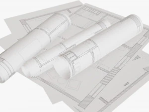 Paper sheets and scrolls 02 3D Model
