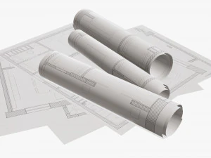 Paper sheets and scrolls 02 3D Model