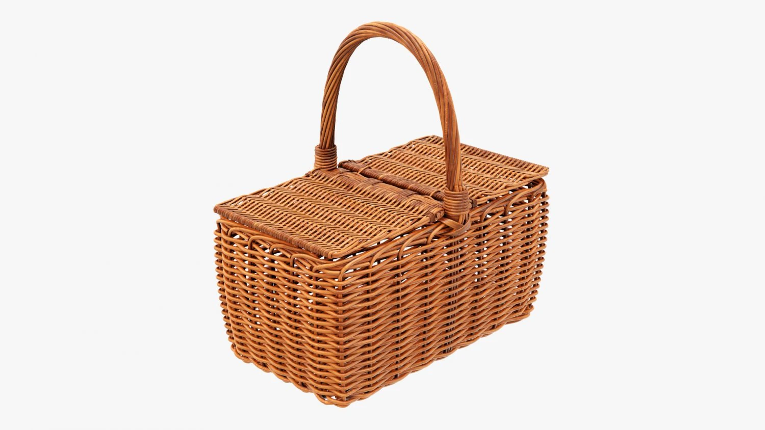 Picnic wicker basket 3D Model .c4d .max .obj .3ds .fbx .stl .blend 