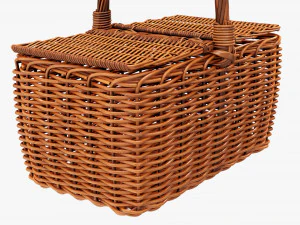 Picnic wicker basket 3D Model