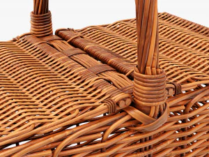 Picnic wicker basket 3D Model