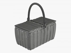 Picnic wicker basket 3D Model