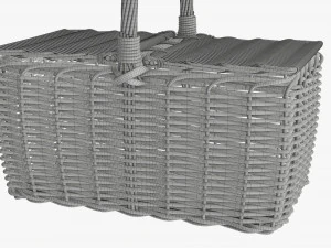 Picnic wicker basket 3D Model