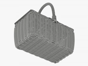 Picnic wicker basket 3D Model