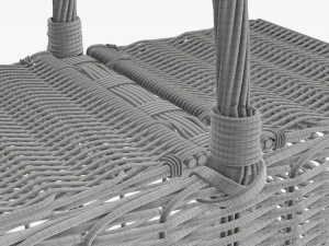 Picnic wicker basket Modelo 3D