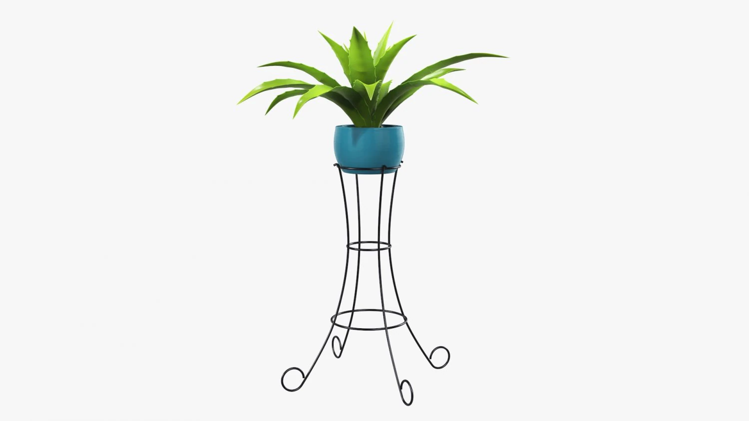 Potted plant 04 on console 3D Model .c4d .max .obj .3ds .fbx .stl .blend