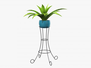 Potted plant 04 on console 3D Model