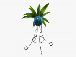 Potted plant 04 on console 3D 模型