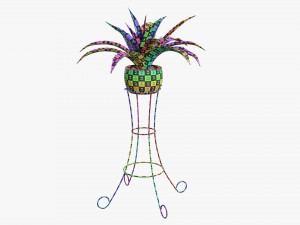 Potted plant 04 on console 3D 模型