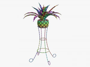 Potted plant 04 on console 3D Model