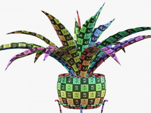 Potted plant 04 on console 3D 模型