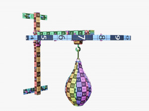 Punching bag with bracket Model 3D